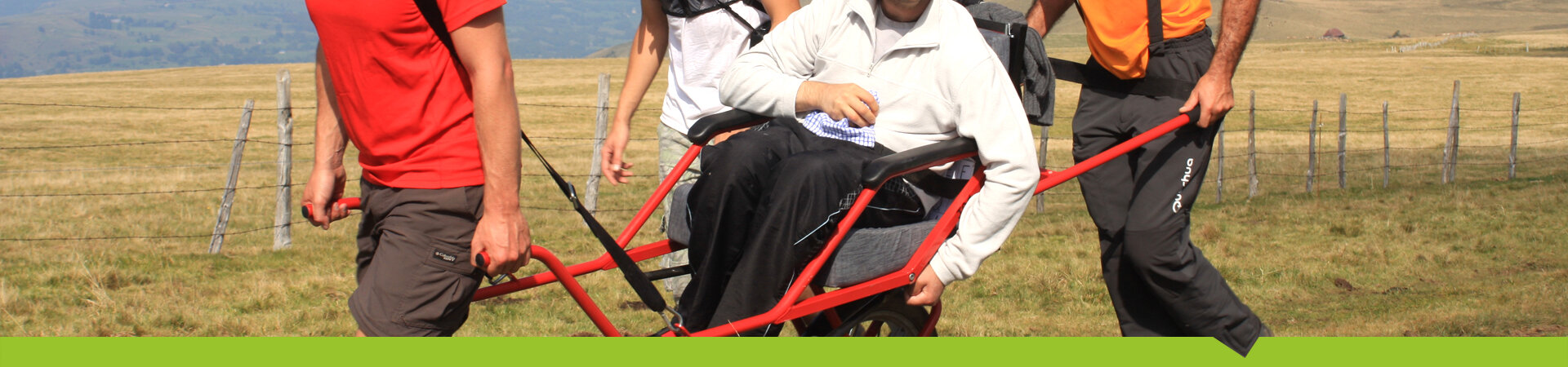 Randonnée pour handicapés Cantal, joelettes cantal